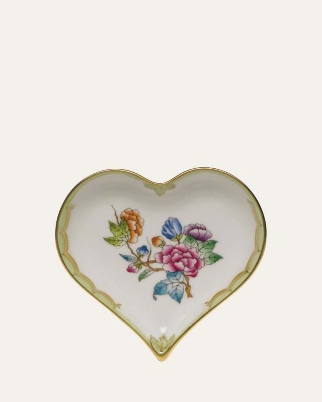 Queen Victoria Green Small Heart Tray